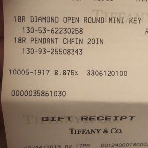 Tiffany & Co. Jewelry - Tiffany &Co. Diamond Open Round Mini Key Necklace Tiffany & Co. Jewelry - Tiffany &Co. Diamond Open Round Mini Key Necklace